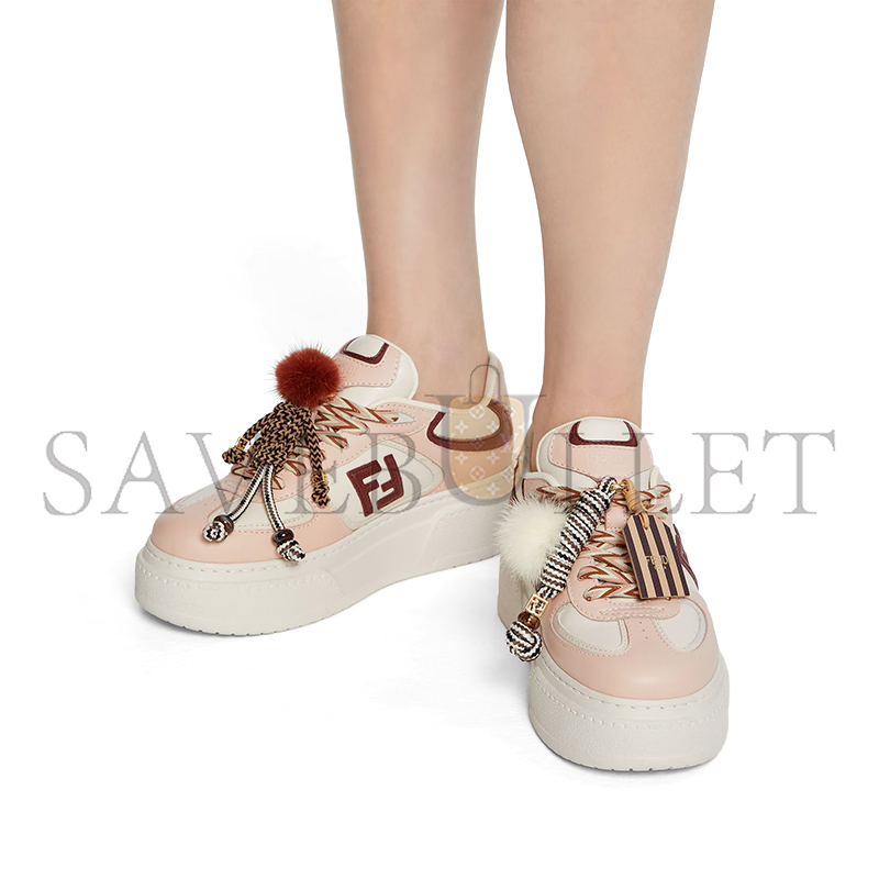 F**di match low top platform shoes in pink leather 8e8721ay9nf1tpw